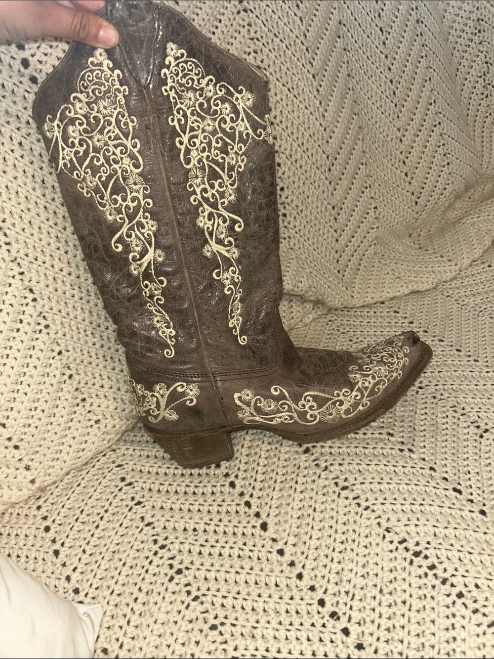 Corral Brown Embroidered Western Heeled Boots - Picture 6 of 13